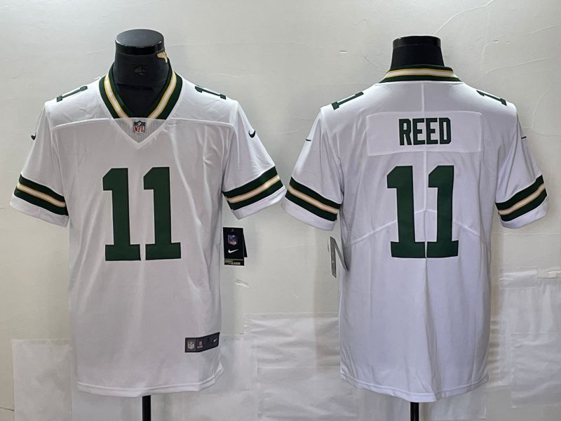 Men Green Bay Packers #11 Reed White Nike Vapor Limited NFL Jersey style 1